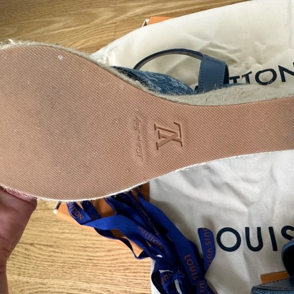 Women’s Louis Vuitton Starboard Espadrille Wedges Size 9 Blue - Picture 4 of 9